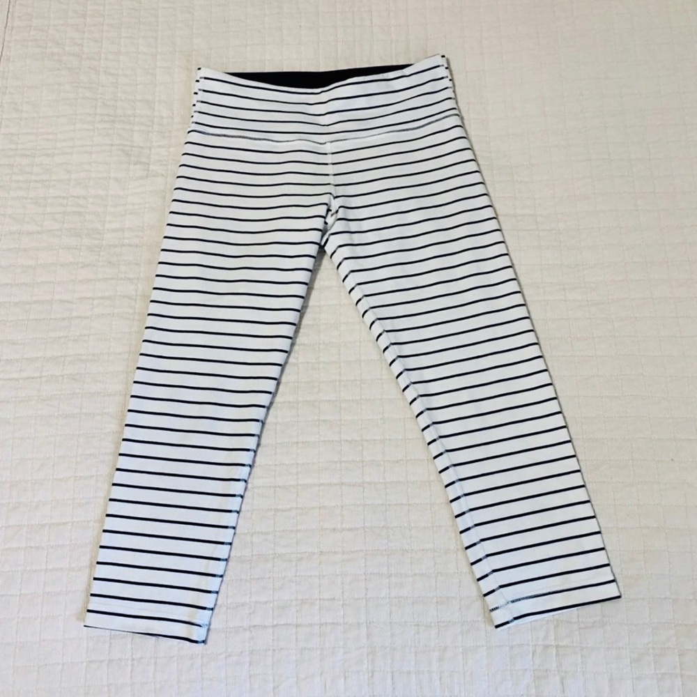 LULULEMON Quiet Stripe Wunder Under Crop Leggings